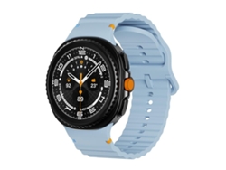 Bracelete Para Samsung Galaxy Watch 8 / 8 Classic - Silicone Com Textura Ondulada Clássica E Fivela Colorida Costurada - Azul Claro