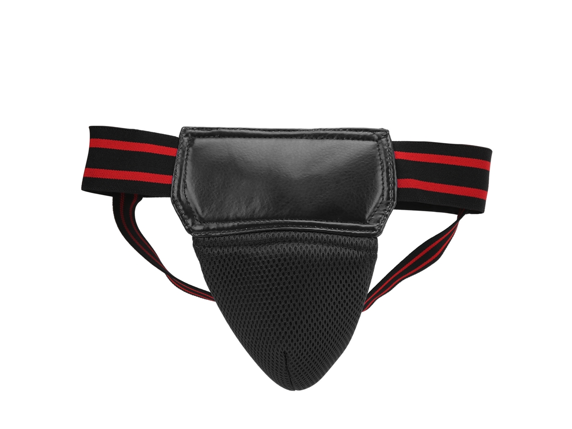 Protector Inguinal Elástico Transpirable De Cuero Sintético Negro Con Calzoncillos Para Boxeo, Kickboxing Y Muay Thai.
