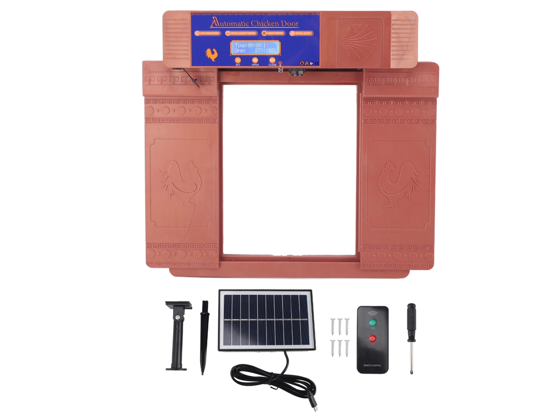 Puerta automática solar para gallinero, profesional, infrarroja, evita pellizcos, múltiples modos, puerta automática para gallinero con temporizador,