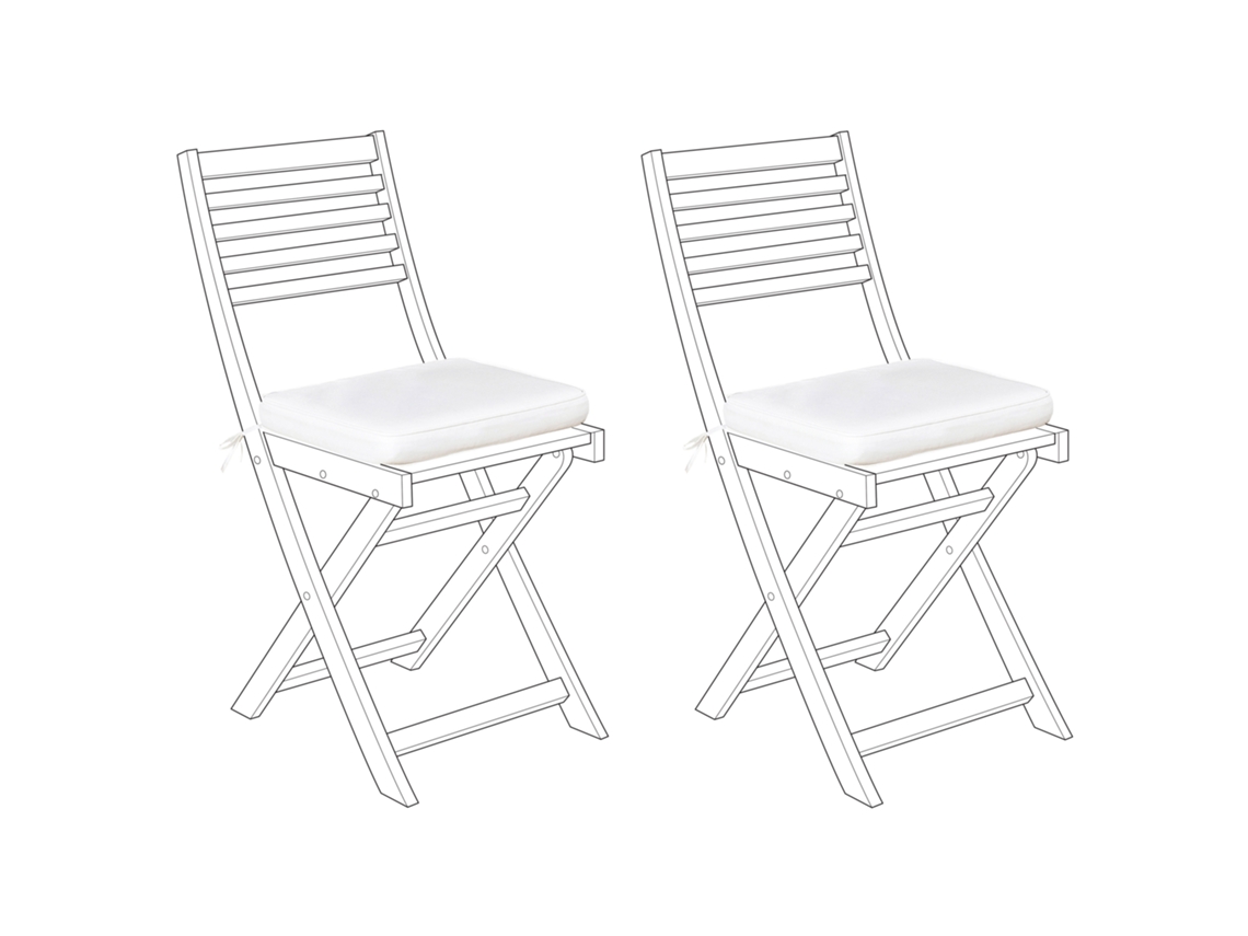 Conjunto de 2 cojines de asiento BELIANI Fiji de Poliéster Blanco 38x29x5