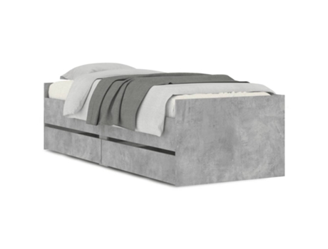 VIDAXL Estructura de Cama con Cajones Gris Cemento (90x200 cm)