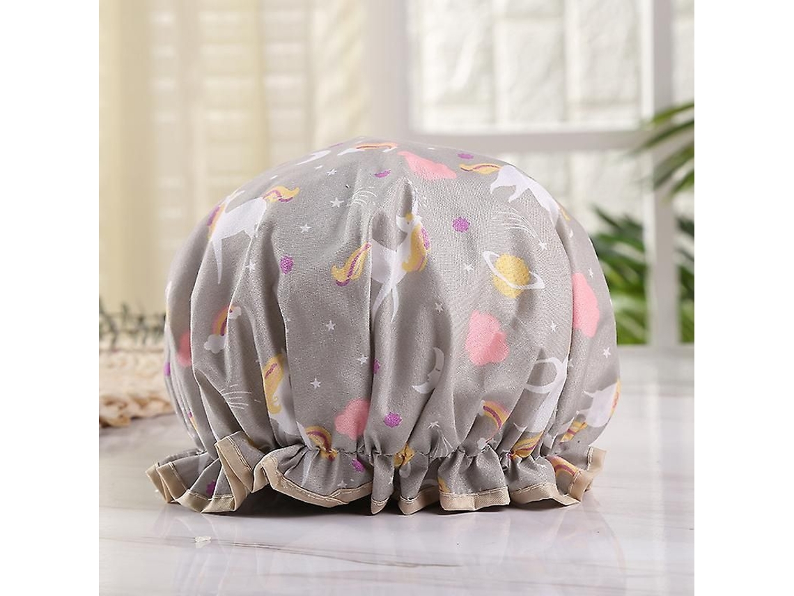Gorro De Ducha Impermeable De Doble Capa Reutilizable Para Mujeres Con Cabello Largo Y Grueso.