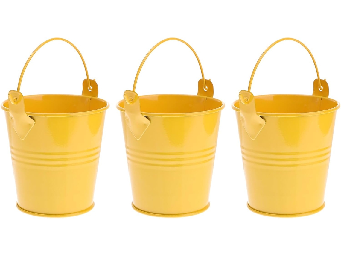 Juego De 3 Mini Cubos De Hojalata Para Flores, Ideales Para Jardinería.
