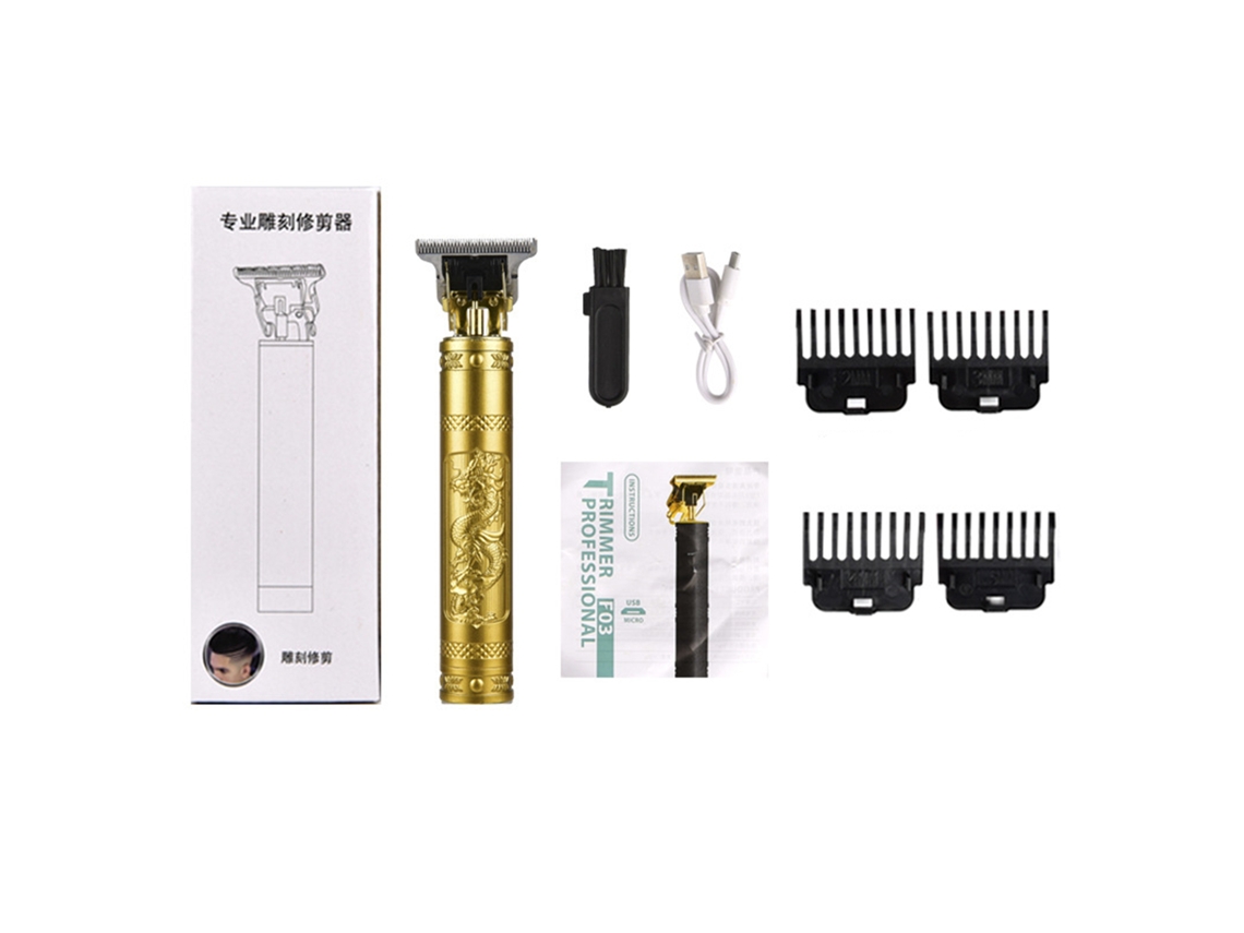 Tijera Eléctrica De Pelo Acero Inoxidable Grooming Dragón Oro Fénix Cortador Portátil
