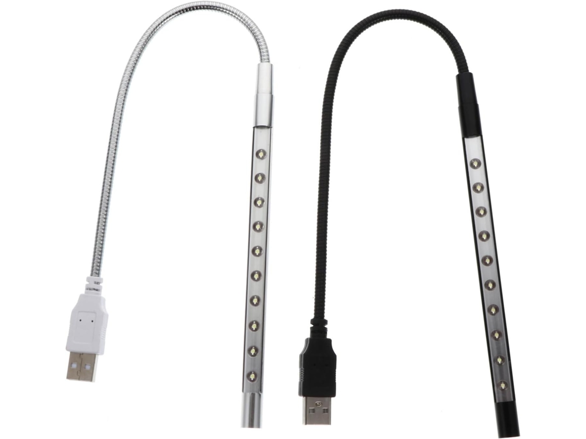 Lámpara De Lectura Led Usb De 2 Piezas, Con Brazo Flexible, Compacta Y Regulable.