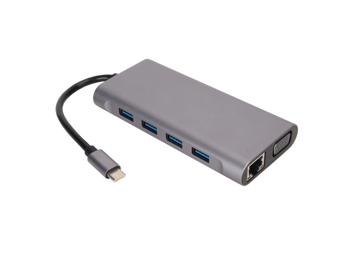 Hub Usb-c 11 En 1 Con Vga 4k, Pd 87w, Rj45 100mbps Y Usb 3.0 Para Portátil Y Pc
