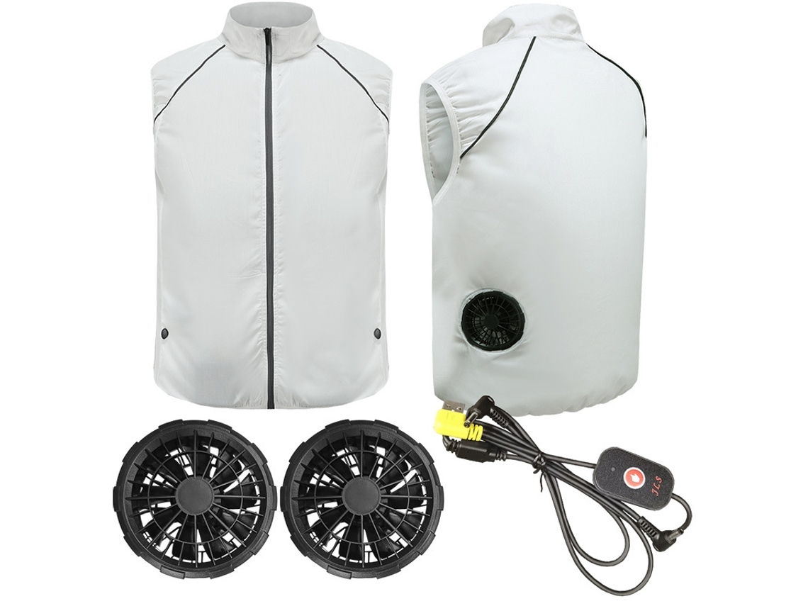 Chaleco Refrescante Chrui Con Ventilador Integrado Para Verano (blanco, Xl)