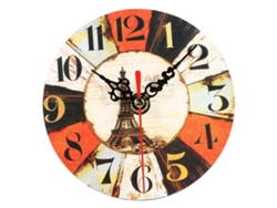 Reloj de pared creativo antiguo europeo redondo de MDF para decoración del hogar o la oficina.