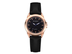 Reloj De Pulsera De Cuarzo Para Hombre/mujer, Con Esfera Redonda, Oro Rosa Y Negro.