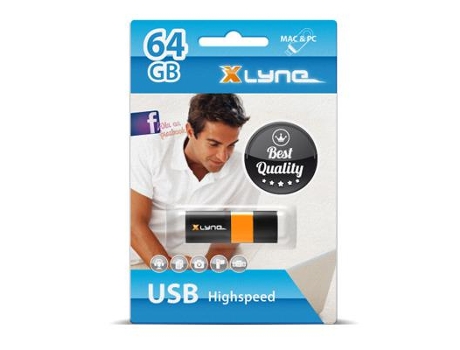 Memoria Usb Xlyne Wave 64Gb Usb Tipo-A 2.0 Negro Naranja