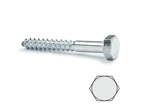 Tirafondo Cabeza Hexagonal Din 571 Zincado 5-30 Largo 40Mm Diámetro 6Mm UCAFIX