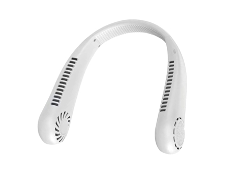 Ventilador de cuello, Ventilador USB ajustable 3 velocidades, ventilador recargable 1200 mAh, manos libres para caminar, deportes, ciclismo - Blanc...