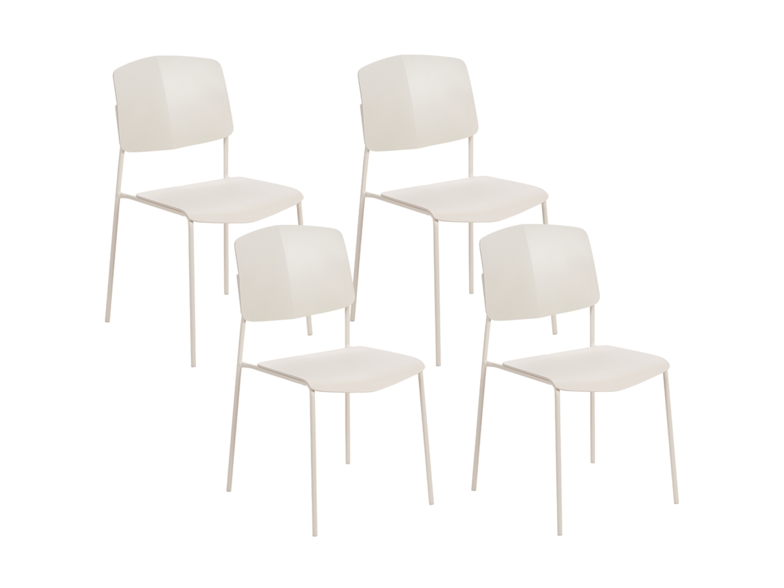 Conjunto de cadeiras sem repousa-braços BELIANI Astoria de Material sintético Creme 45x56x83