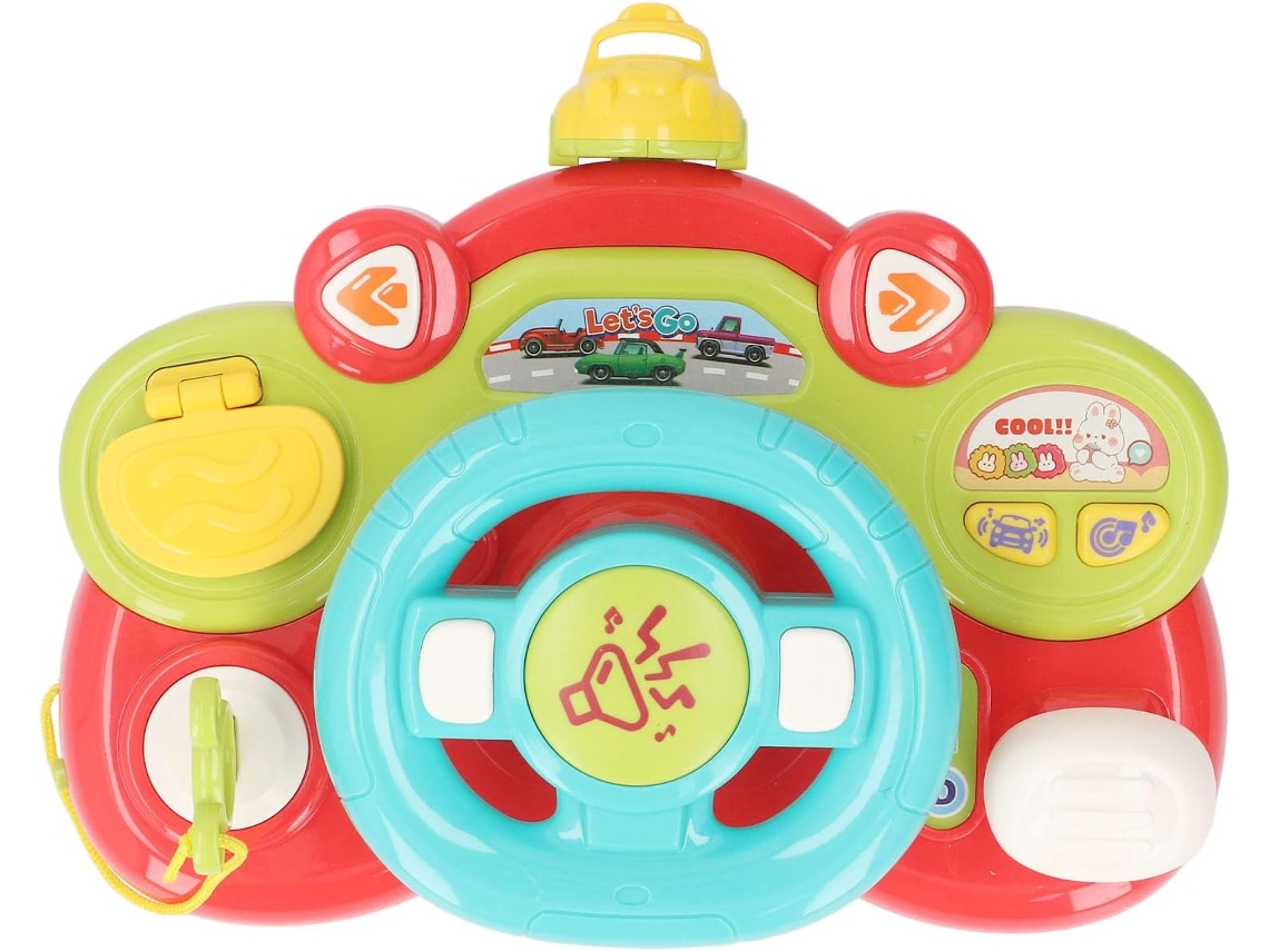 Volante De Juguete Para Niños Pequeños, Coche Interactivo Infantil Con Música Y Funciones De Rompecabezas.