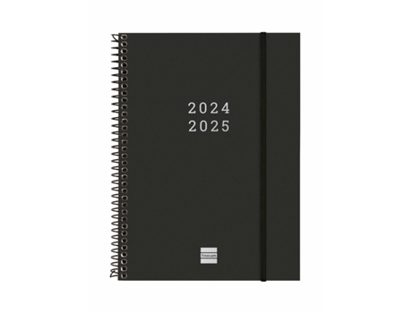Agenda FINOCAM Negro A5 15,5 x 21,2 cm 2024-2025