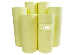 Lote de 180 Cintas adhesivas de enmascarar 50 mm x 50 m hasta 80 - Rollo de enmascarar para pintar TECPLAST