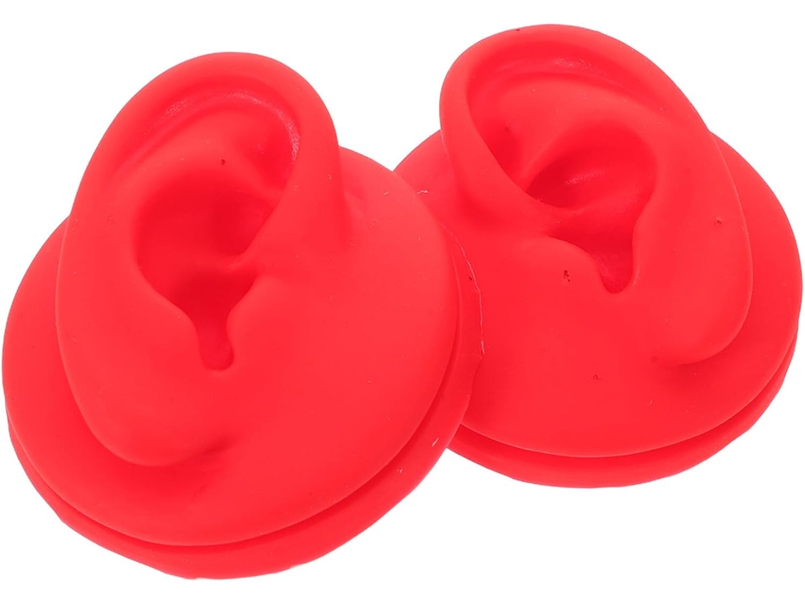 Pendientes Rojos Con 2 Orejas