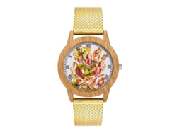 Reloj De Pulsera Unisex Con Correa De Malla Moderna, Cuarzo, Dorado.