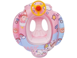 HYMNORA Anillo Hinchable Infantil con Volante y Bocina, Diseño Sirena, Barco para Bebés, Aro de Natación, Juguete Acuático de Verano