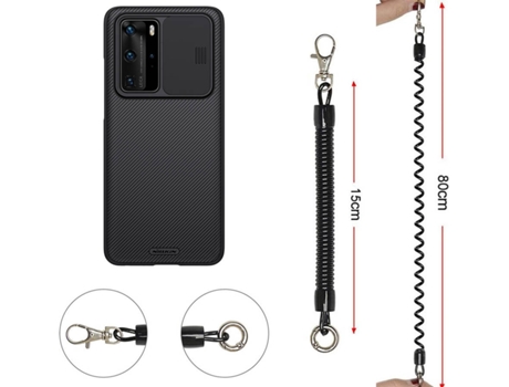 Funda Huawei P40 Pro Camshield Con Cordón Antirrobo Negro