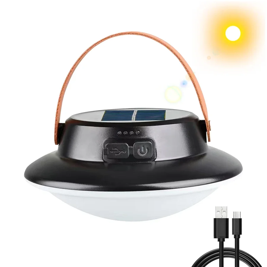 Luz LED retro para acampar con 3 modos, recargable por USB, impermeable, ideal para tiendas de campaña al aire libre. Aeuzwr