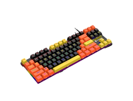 K80 Teclado mecánico de 87 teclas Interruptor azul Ergonómico Antideslizante Mezcla sensible Retroiluminación de color a juego USB Escritorio con c...