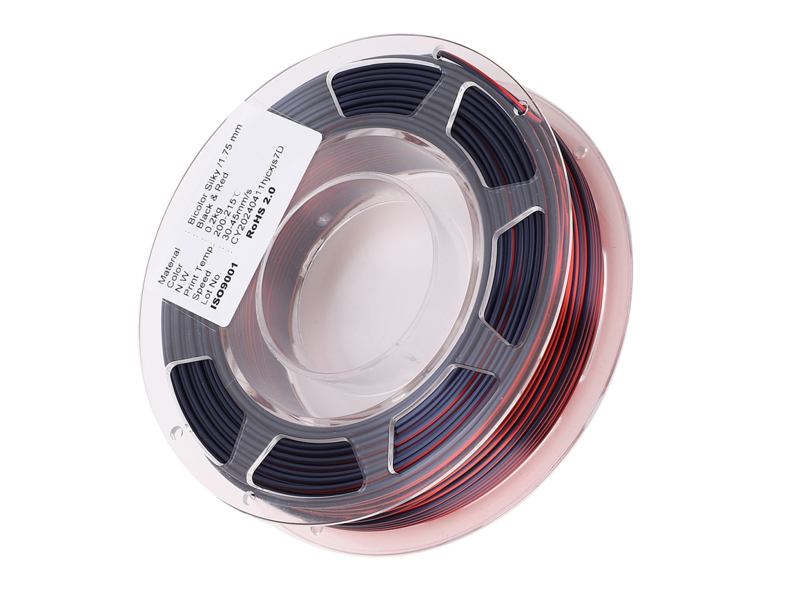 Cable Pla Para Impresora 3d, 1,75 Mm, Bobina De 200 G, Paquete De Bobinas Negras Y Rojas. Consumible De Impresión.