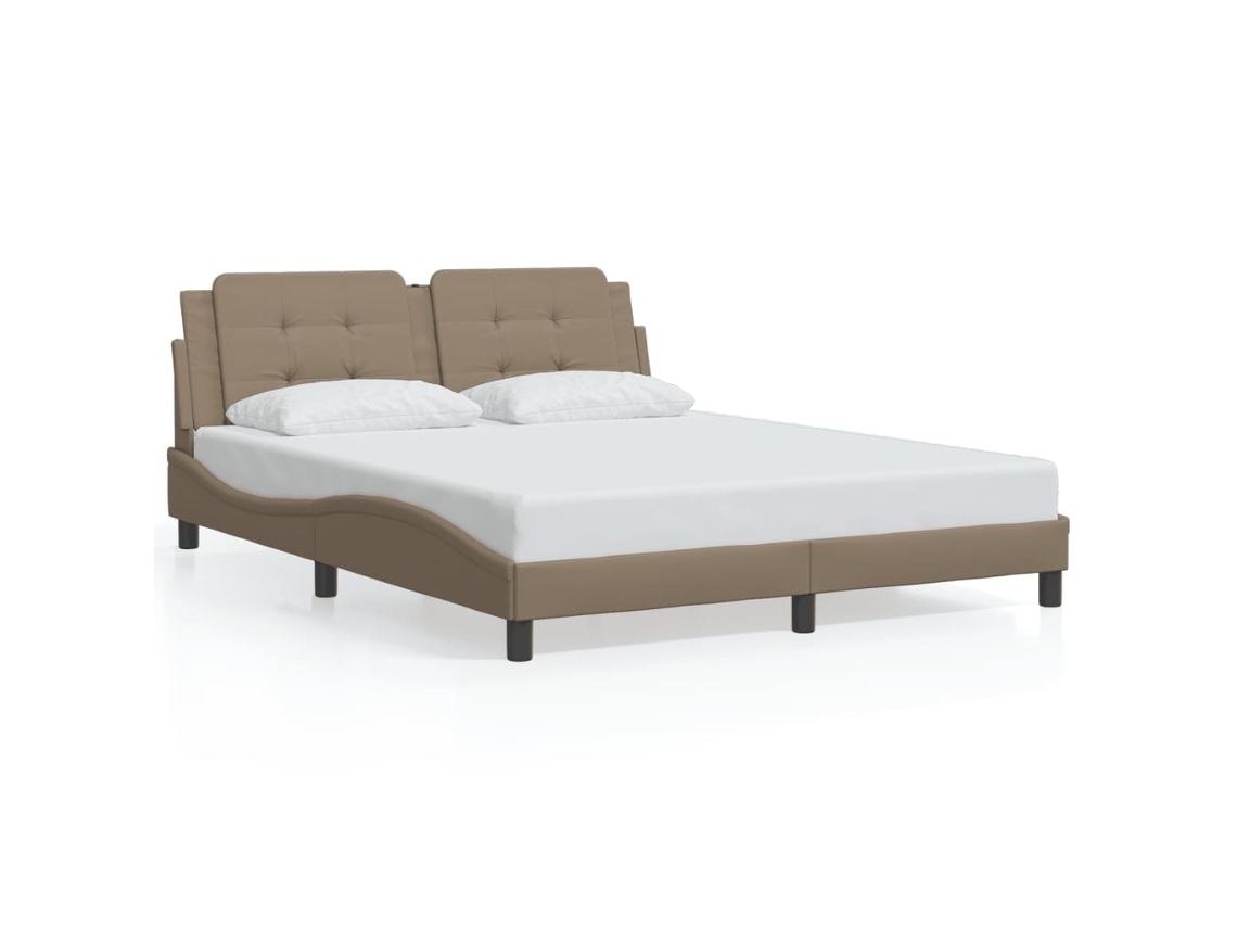 Maison Exclusive - Estructura De Cama Sin Colchón Zadar Cuero Sintético Capuchino 160x200cm