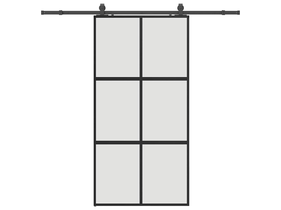 Puerta Corrediza Vidaxl Negro Cristal