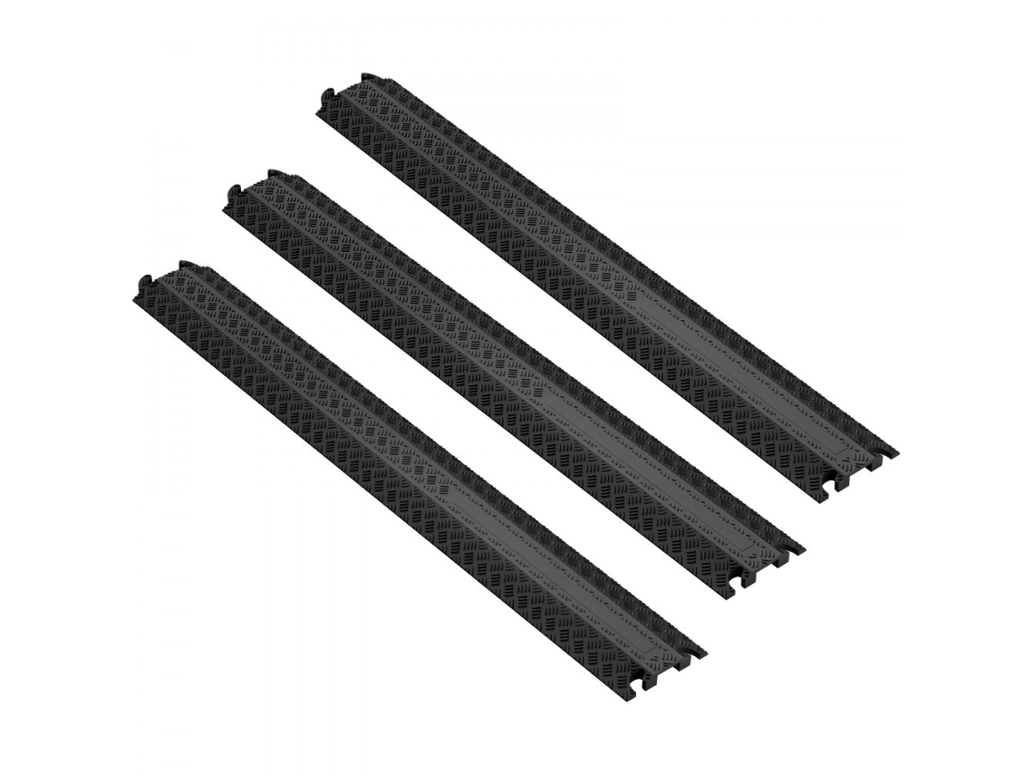 Juego de 3 Rampas Protectoras de Cables de Goma 100x13x2cm Tekmaquinas