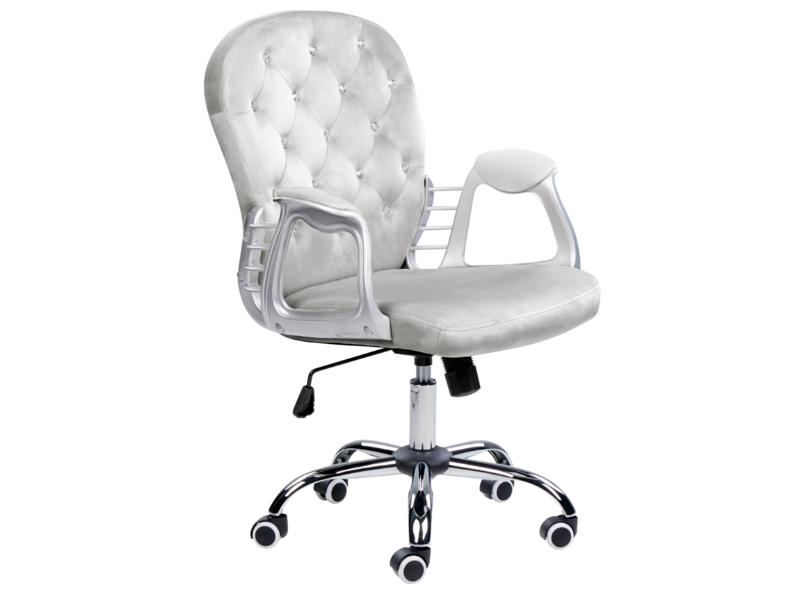 Silla de oficina BELIANI Princess de Terciopelo Gris 60x60x108