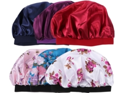 Juego De 6 Gorros De Noche De Satén Con Banda Elástica Ancha