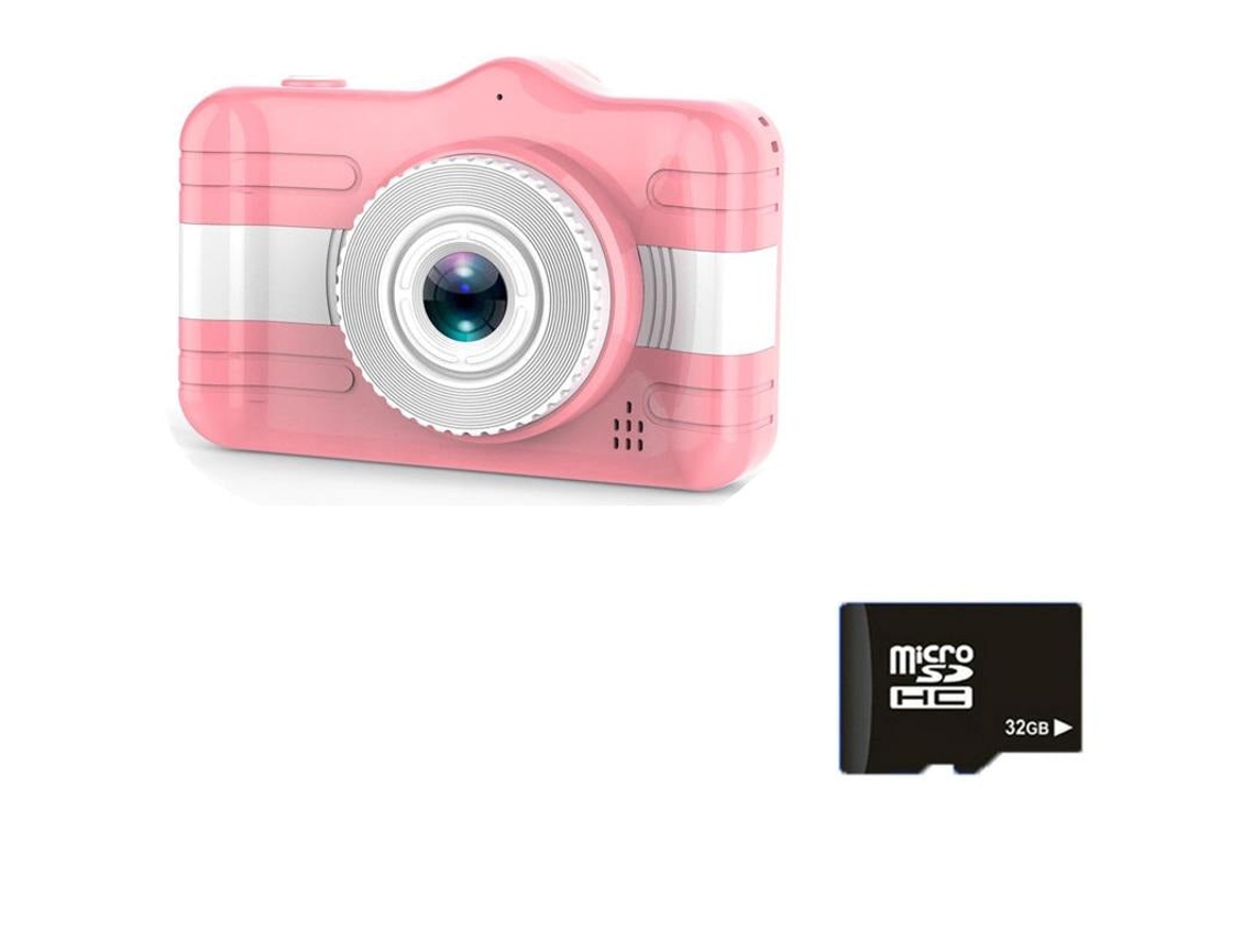 SZSMART  Câmara Digital Infantil  de 3,5 Polegadas Cartoon (Rosa - Cartão Sd)