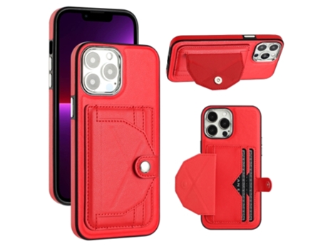Funda Mobile Phone Cases Shockproof With Card para iPhone 13 Pro Max Piel Marrón