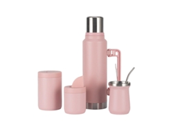 Termo De Acero Inoxidable De 1200 Ml Para Yerba Mate, Con Asa (rosa).