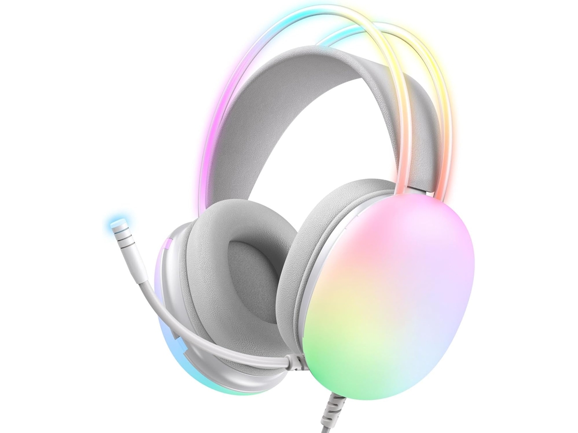 Auriculares Supraaurales Para Juegos Con Micrófono Y Diadema Con Luz Led. Luces De Graves Y Sonido Envolvente.