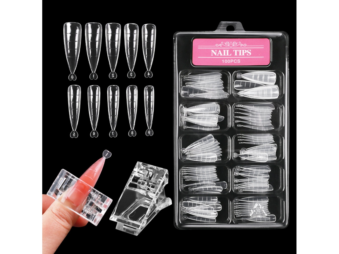 100 Pontes De Unha Com Escala + A Para Alongamento De Unhas Uso Em Salão E Casa Manicure