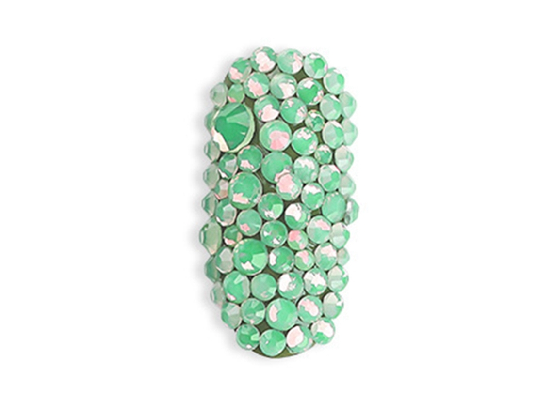 Rebe-adornos De Unhas De Strass 3d Com Base Plana E Pérolas Mini Para Manicura, Decoração De Unhas Diy Verde