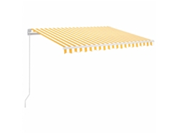 Maison Exclusive - Toldo Manual Retráctil Con Led Amarillo Y Blanco 350x250 Cm
