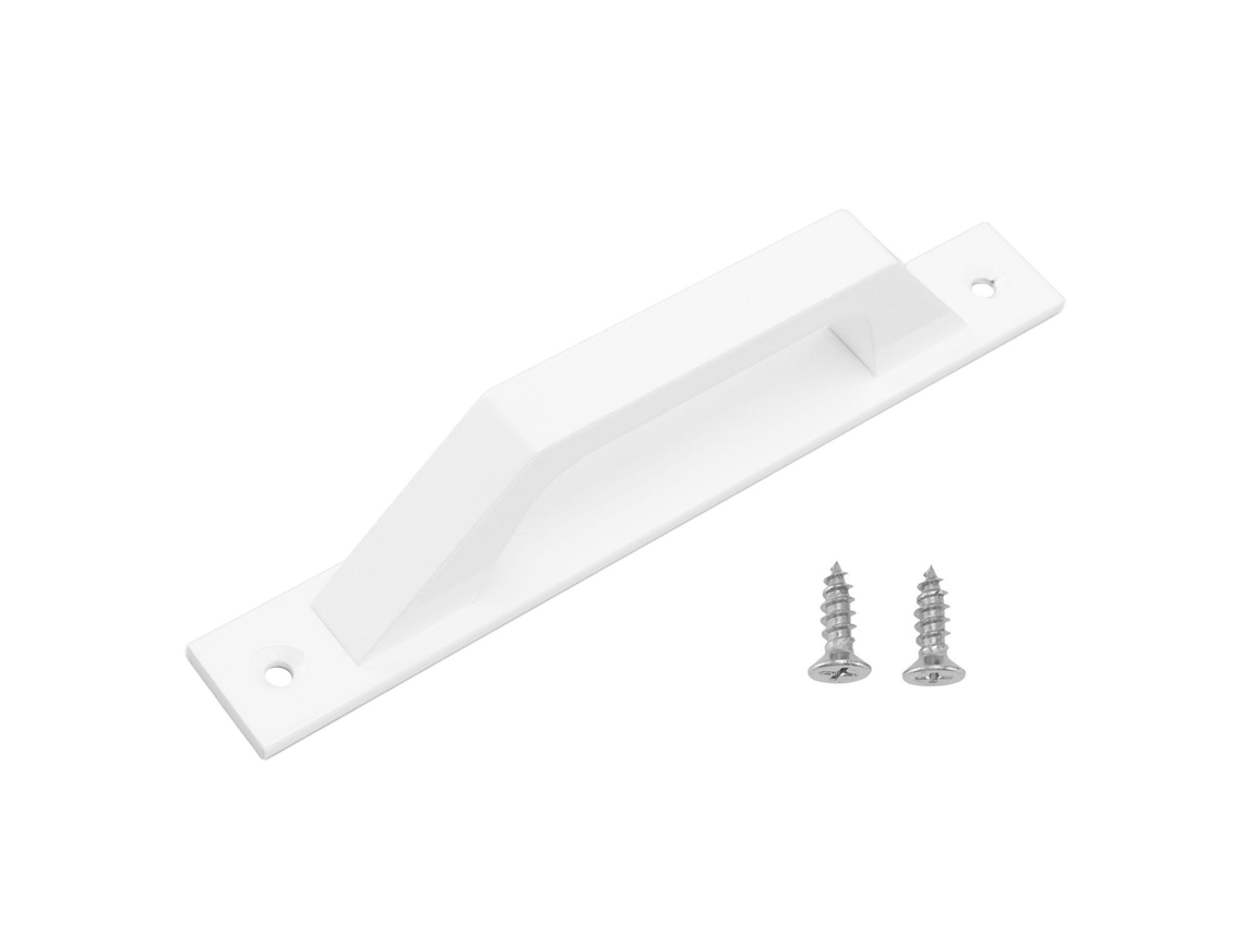 Tirador De Puerta Corredera De Metal Blanco Galvanizado Con Tornillos Para Armarios Y Graneros.