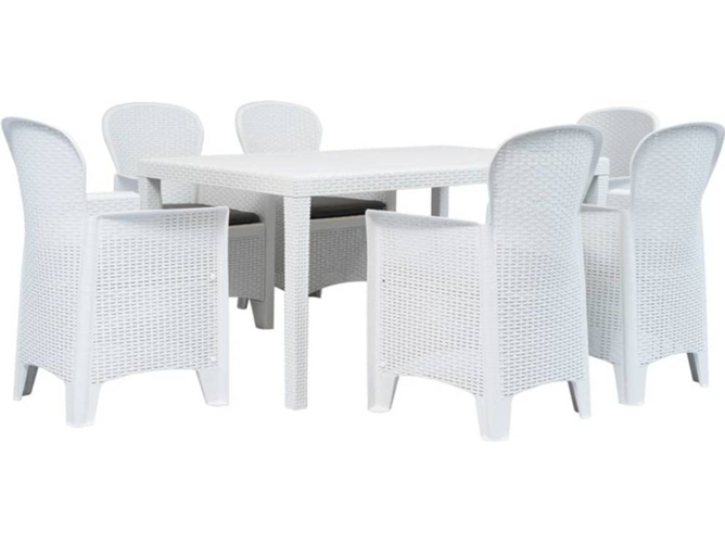 Conjunto 7 Muebles De Jardin VIDAXL Blanco Plástico