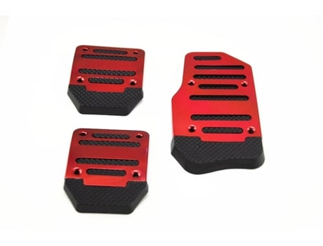 Juego de cubierta de pedal de coche antideslizante de transmisión manual de aluminio universal[Rojo]