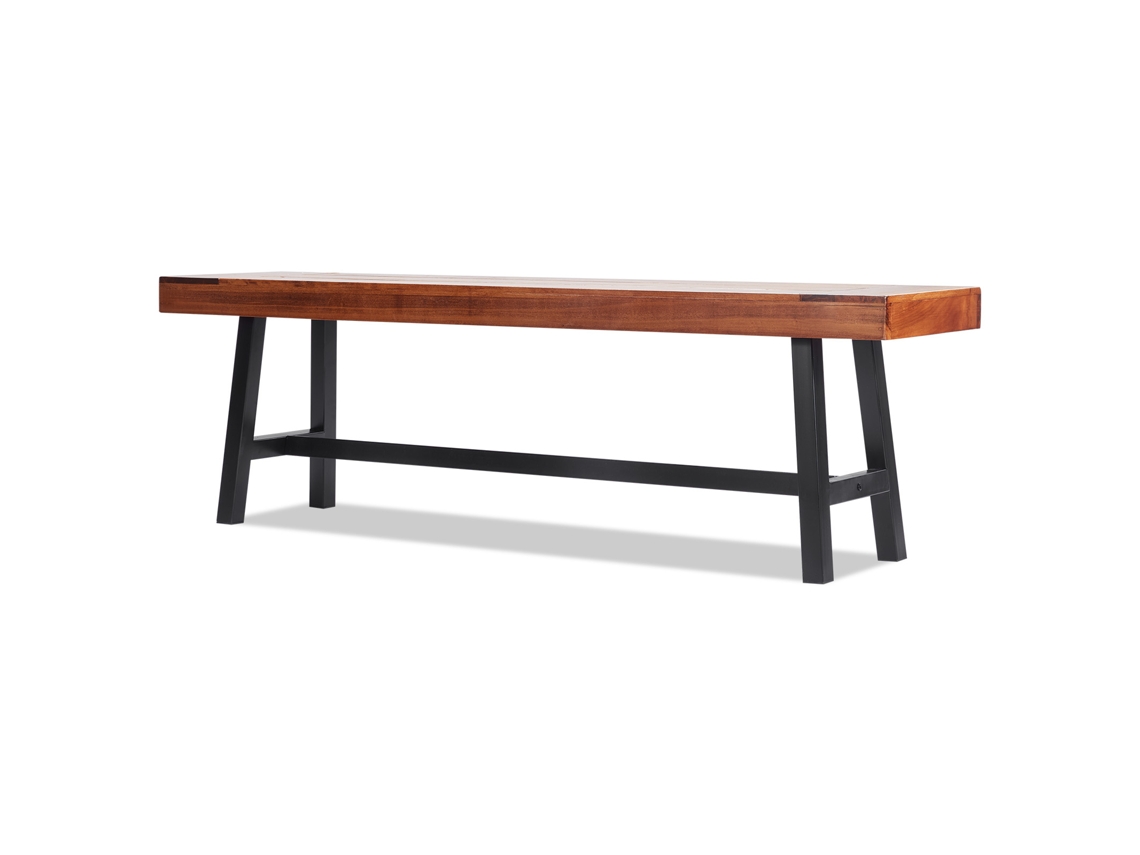 Banco de jardín Succebuy de 160 cm, madera, 226,8 kg. Banco de parque de 3 plazas para terraza.