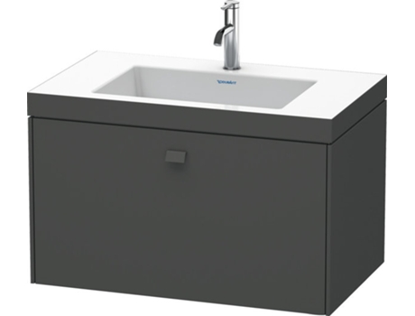 Lavabo para muebles DURAVIT Brioso c-bonded con base mural 80,0x48,0 cm 1 cajón sin rebosadero con banco para grifos 1 agujero para grifos
