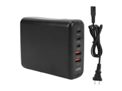 Cargador Usb-c De 5 Puertos, Estación De Carga Rápida De 120 W Para Teléfonos Móviles, Tabletas Y Portátiles.