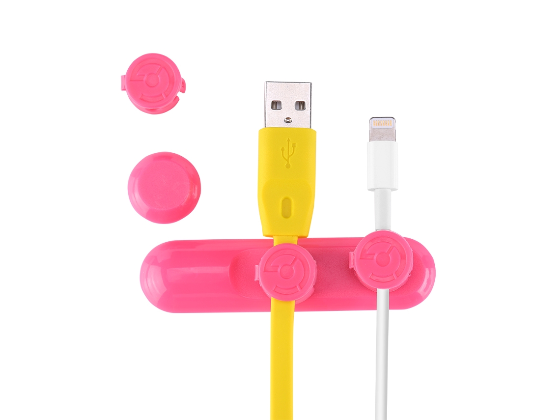 Pinza De Cable De Datos Con Fijación Magnética, Organizador De Cables De Escritorio, Soporte De Cable, Rojo Rosa