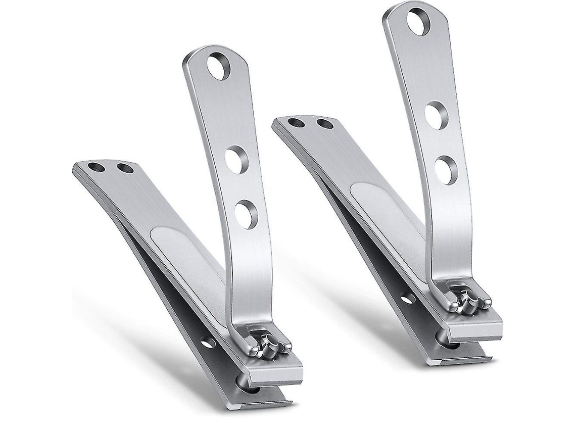 2 Tijeras De Uñas Rectas, Set De Cortauñas De Acero Inoxidable Con Cuchilla Ancha Y Lija Integrada Para Uñas Gruesas Y Duros