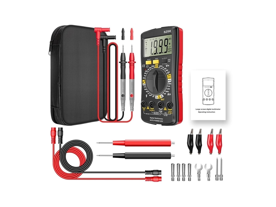 Numérique Ultra-pince Multimètre De Stockage Professionnel Compteur Auto Voltmètre Ac Dc Résistance