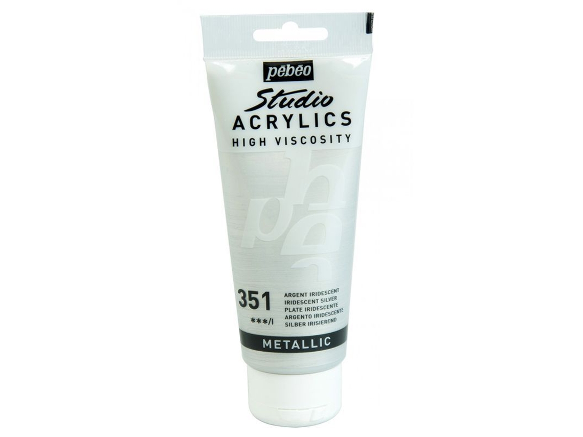 Tinta Acrílica PÉBÉO (Metalizada - Plata - 100ml)