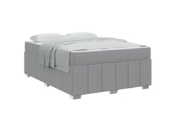 Maison Exclusive - Estructura De Cama Con Colchón Gris Claro 140 X 200 Cm Tela
